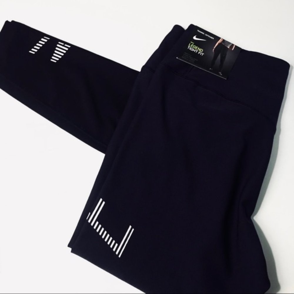 NIKE NWT Power Legendary NIKE Graphic Black Work Out Leggings / Yoga Pants - Med - Picture 7 of 14